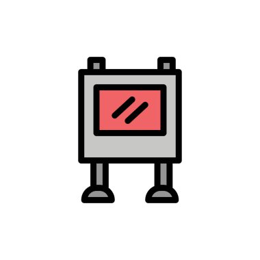 Reklam, reklam, Billboard, poster düz renk simgesi. 