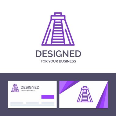 Yaratıcı Kartvizit ve Logo şablonu Chichen Itza, Landmark