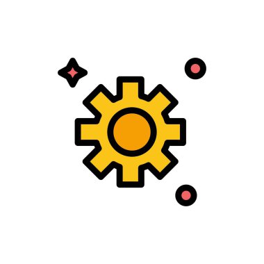 Dişli, Ayar, Dişliler Düz Renk Simgesi. Vektör simgesi afiş Templat