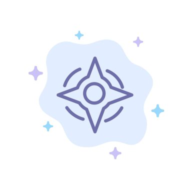 Pusula, Navigasyon, Soyut Bulut Arka Planda Yol Mavisi Simge