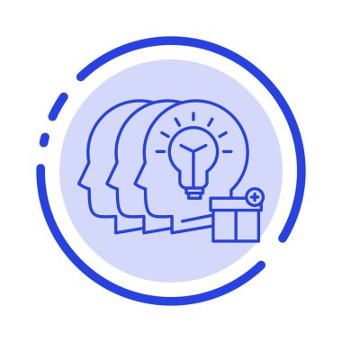 Fikir, Paylaşım, Transfer, Personel Mavi Noktalı Çizgi Simgesi