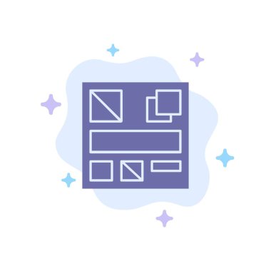 Tasarım, Mockup, Soyut Bulut Arka Plan Web Mavi Simge