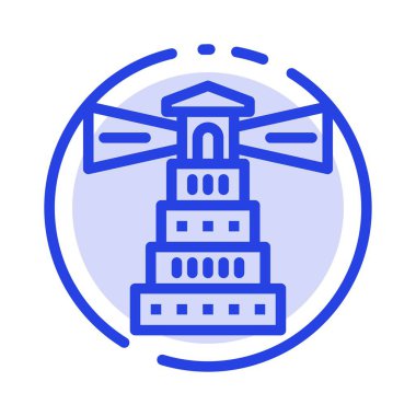 Web mavi noktalı çizgi çizgisi simgesi