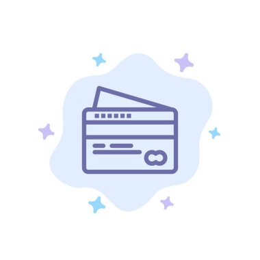 Kart, Kredi, Ödeme, Soyut Bulut Backgroun Mavi Simge Öde