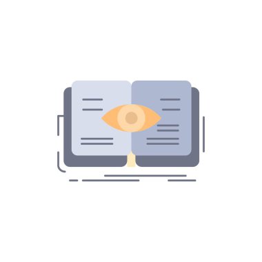 bilgi, kitap, göz, görünüm, büyüme Düz Renk Simge Vektör