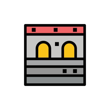 Kapı, Garaj, Tren Düz Renk Simgesi. Vektör simgesi afiş Templat