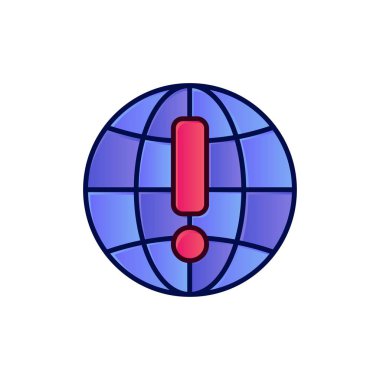 Küre, Internet, Tarayıcı, Dünya Düz Renk Simgesi. Vektör simgesi ba