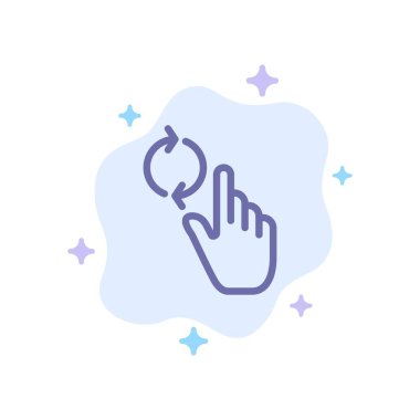 Soyut Bulut Backg'de Parmak, El, Yenile, Jest Mavi Simgesi