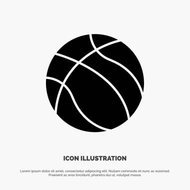 Top, Basketbol, Nba, Spor katı Glyph Icon vektör