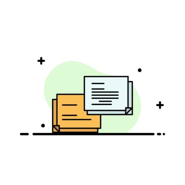 Sohbet, Kabarcık, Mesaj, Popup İş Düz Hat Dolu Simge Vec