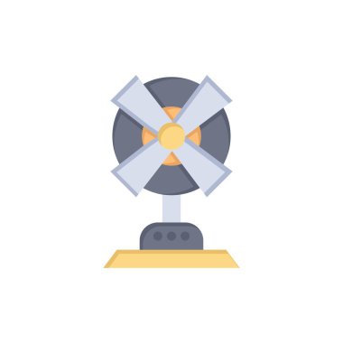 Elektrik, fan, ev, makine düz renk simgesi. Vektör simgesi banne