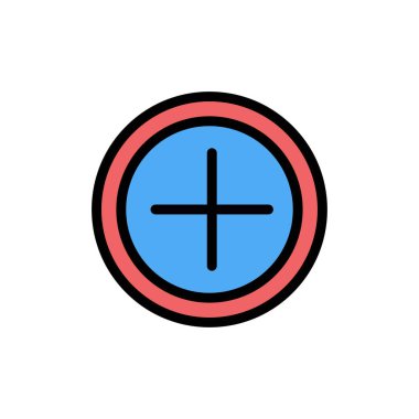 Arayüz, artı, kullanıcı düz renk simgesi. Vektör simgesi afiş Templ