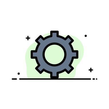 Çarklar, Ayarlar, Vites Düz Çizgisi Simge Vektör Sancağını Doldurdu