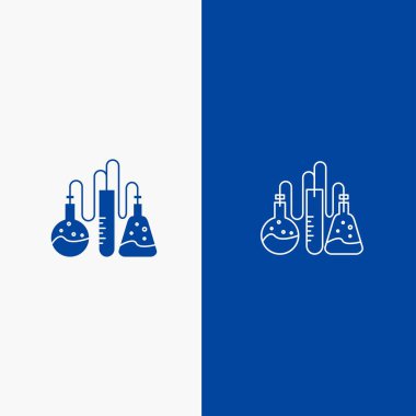 Kimyasal, Uyuşturucu, Lab, Science Line ve Glyph Katı simgesi Mavi yasak