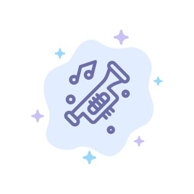 Aksesuarlar, Araba, Korna, Gürültü, Trompet Mavi Simge Soyut Clo üzerinde