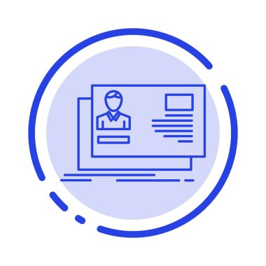 Id, Kullanıcı, Kimlik, Kart, Davetiye Mavi Noktalı Çizgi Simgesi