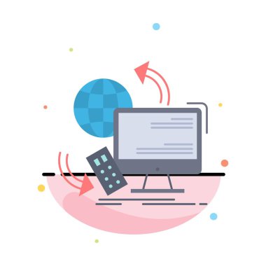 Erişim, kontrol, izleme, uzaktan kumanda, güvenlik Düz Renk Simgesi Ve