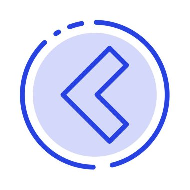 Ok, Arka, Sol Mavi Noktalı Çizgi Simgesi