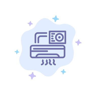 Soyut Bulut Backgro'da Hava, Klima, Ac, Oda Mavisi İkonu