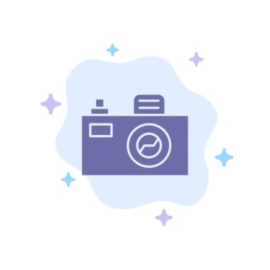 Fotoğraf makinesi, resim, tasarım mavi simge soyut bulut arka plan