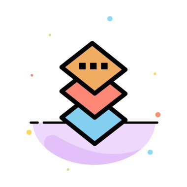 Tasarım, düzlem, kare soyut düz renk simge şablonu