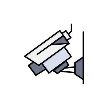 Kamera, Cctv, Güvenlik, Gözetleme Düz Renk Simgesi. Vektör ic