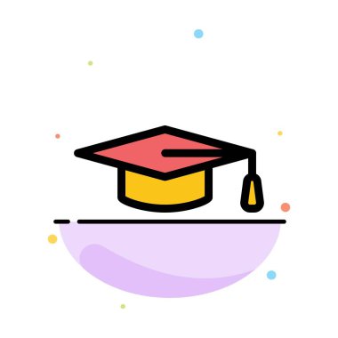 Akademik, Eğitim, Mezuniyet şapka Soyut Düz Renk Simge Tem