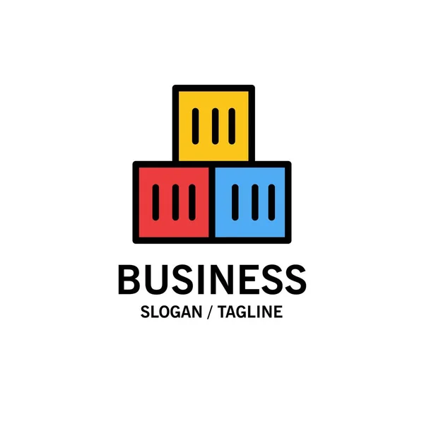 Vak, goede, logistieke, transport Business logo sjabloon. Platte — Stockvector
