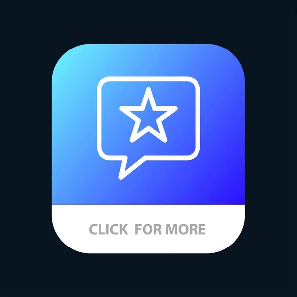 Czat, ulubiony, wiadomość, Star przycisk aplikacji mobilnej. Android i iOS — Wektor stockowy