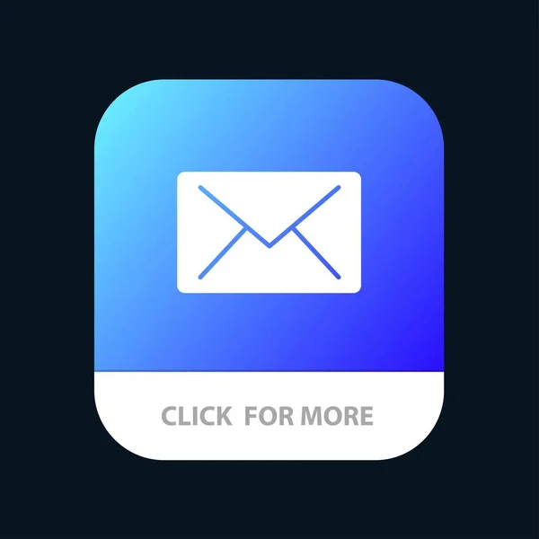 E-mail, mail, bericht mobiele app-knop. Android en IOS glyph ve — Stockvector
