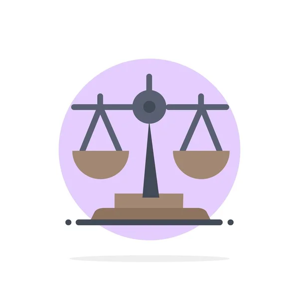 平衡， 爱尔兰， 法律抽象圆 背景 平面颜色图标 — 图库矢量图片