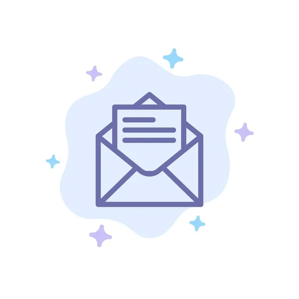 Email, Correio, Mensagem, Texto Ícone Azul em Abstract Cloud Backgroun —  Vetores de Stock