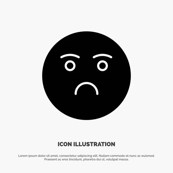 Emojis, Emotion, Feeling, Sad solid Glyph Icon vector