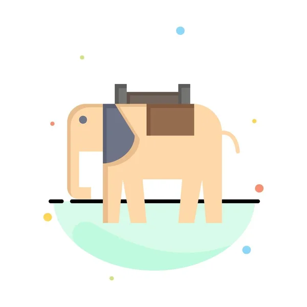 África, Animal, Elefante, Indian Business Logo Template. Plano Co — Vetor de Stock