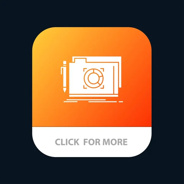Dossier, Verrouillage, Cible, Fichier Bouton d'application mobile. Android et IOS Gl — Image vectorielle