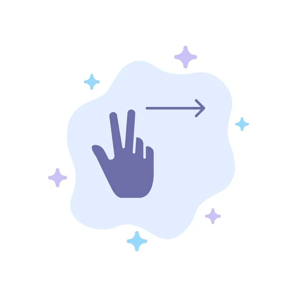 Fingrar, gest, höger Blå ikon på abstrakt moln bakgrund — Stock vektor