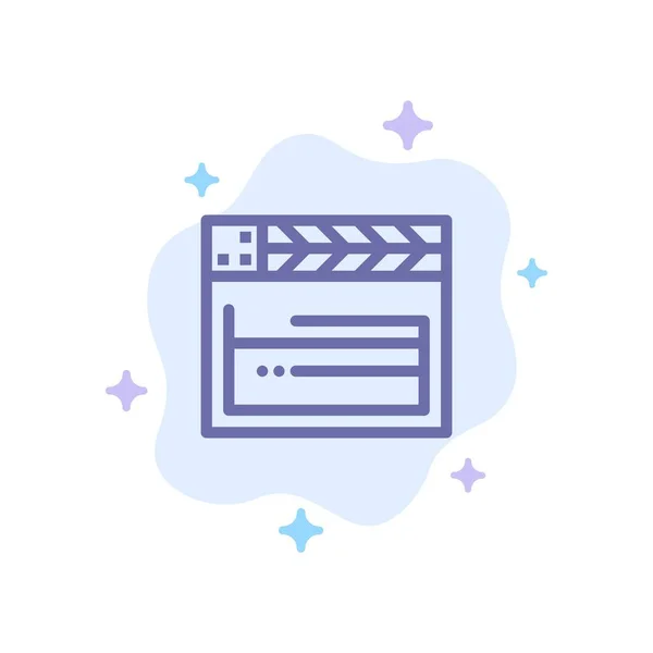 Amerikaanse, film, USA, video blauw icoon op abstracte Cloud Backgrou — Stockvector