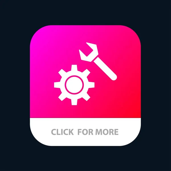 Настройка, гаечный ключ, Gear Mobile App Button. Android и IOS Glyph V — стоковый вектор