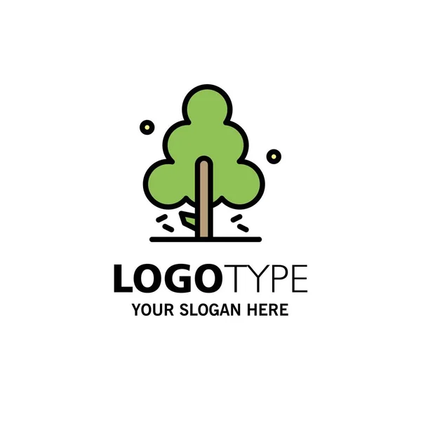 Nature, Pine, Spring, Tree Business Logo Template. Flat Color — Stock Vector