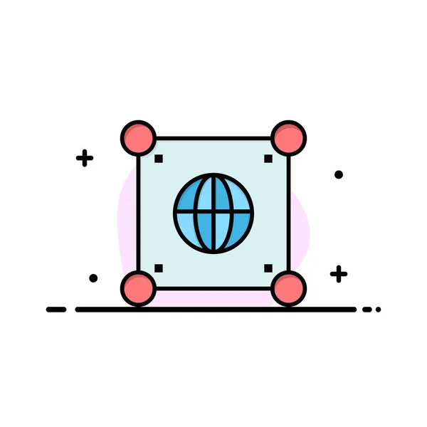 Globe, Global, World, Science Business Logo Template. Color plano — Vector de stock