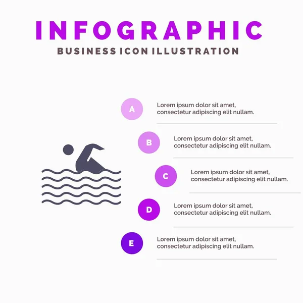 Activity, Sport, Swim, Swimming, Water Solid Icon Infographics 5