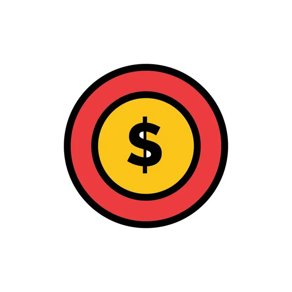 Dollar Coin, Logistic, Global  Flat Color Icon. Vector icon bann — Stock Vector