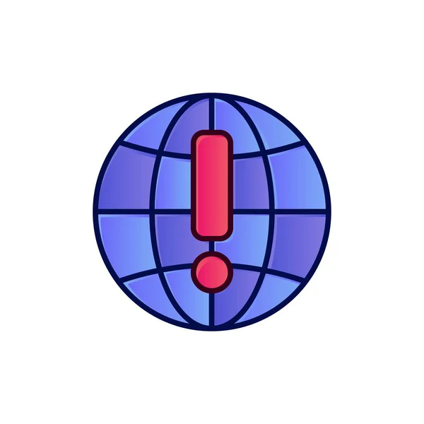 Globe, Internet, Navigateur, World Flat Color Icon. icône vectorielle ba — Image vectorielle