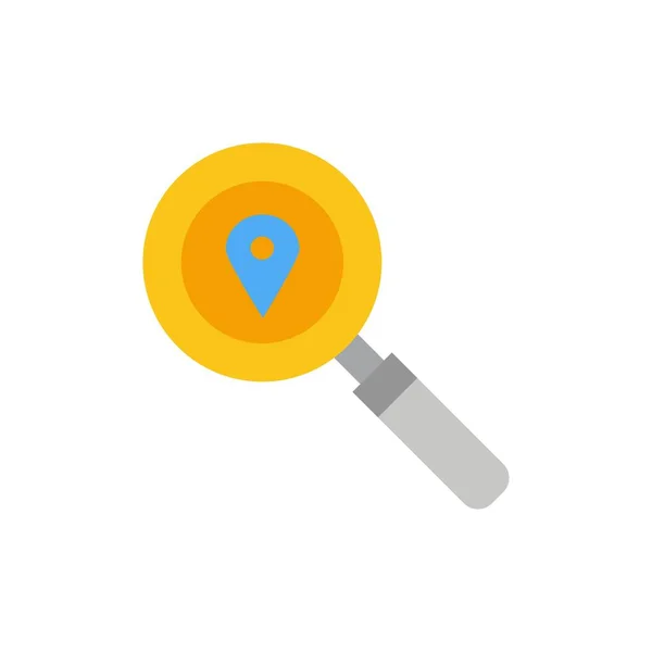 Mapa, Localização, Pesquisa, Navegação Flat Color Icon. Ícone vetorial —  Vetores de Stock