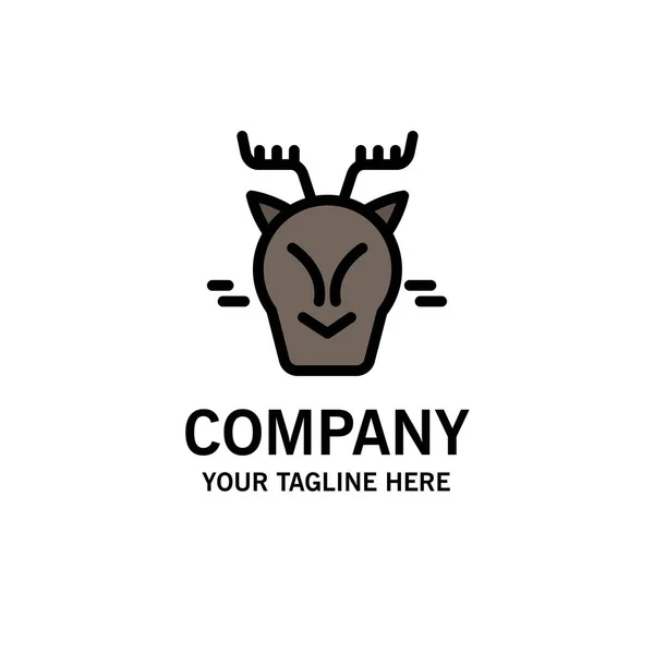 Alpine, Arctic, Kanada, Reindeer İş Logo Şablonu. Düz Co — Stok Vektör