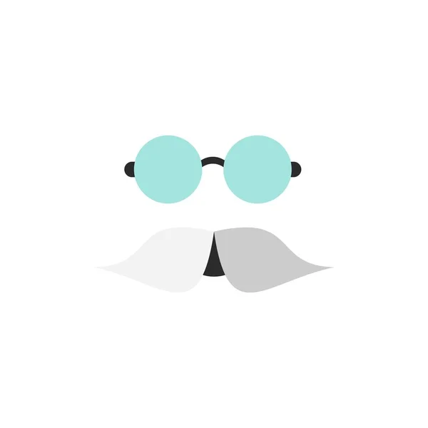 Baffi, Hipster, movember, occhiali, uomini Flat Color Icon Vecto — Vettoriale Stock