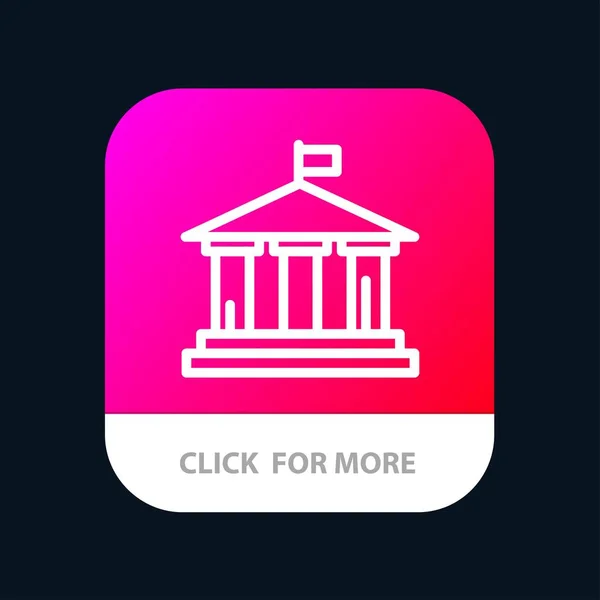 Banque, Drapeau, Américain, Bouton d'application mobile Usa. Android et IOS Lin — Image vectorielle