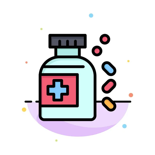 Flaska, medicin, tablett abstrakt platt färg ikon mall — Stock vektor