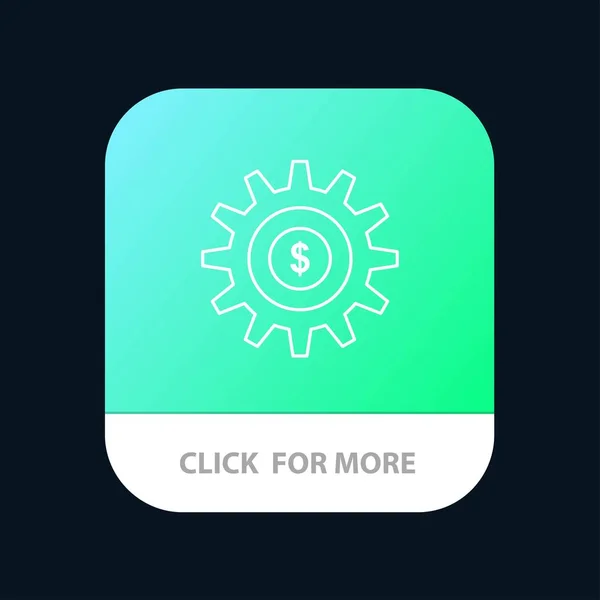 Gear, Setting, Money, Success Mobile App Button. Android и IOS — стоковый вектор