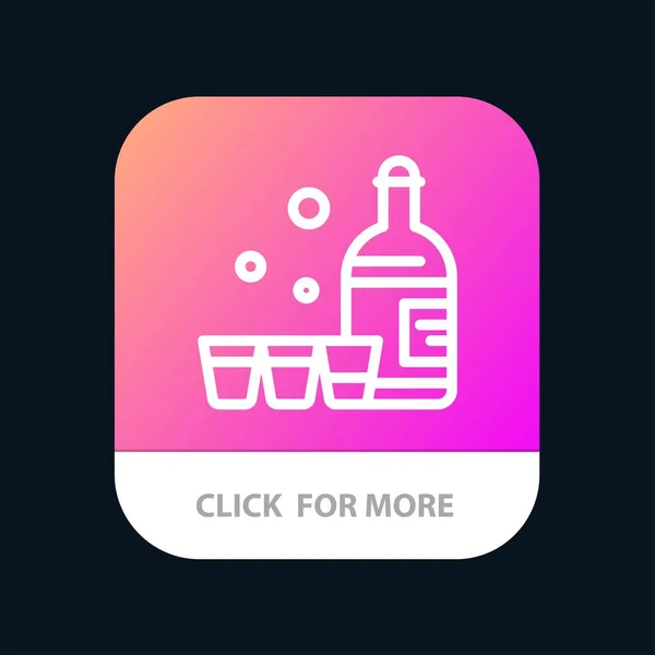 Boisson, Bouteille, Verre, Bouton d'application mobile Irlande. Android et IOS — Image vectorielle